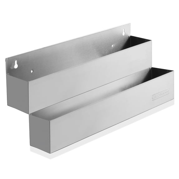 GRIDMANN 22" Double Tier Speed Rail, Stainless Steel Liquor Bottle Rack for Bars