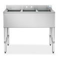 thumbnail image 1 of GRIDMANN 3 Compartment Stainless Steel Bar Sink, NSF Commercial Kitchen Underbar Sink, 1 of 7