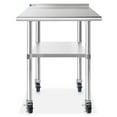 thumbnail image 1 of GRIDMANN 30 x 24 Inch Stainless Steel Table w/ Backsplash & 4 Casters, NSF Commercial Kitchen Work & Prep Table, 1 of 6