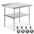 thumbnail image 1 of GRIDMANN 36 x 24 Inch Stainless Steel Table w/ Backsplash & 4 Casters, NSF Commercial Kitchen Work & Prep Table, 1 of 7