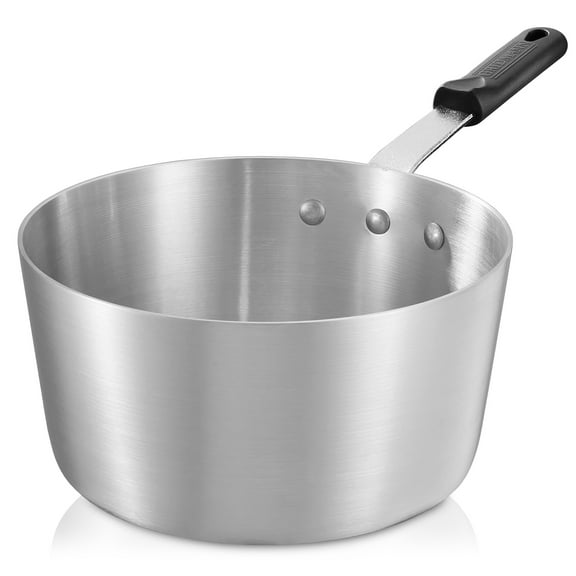 GRIDMANN 4.5 Qt Tapered Aluminum Sauce Pan with Silicone Handle, NSF Professional Cookware