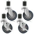 thumbnail image 1 of GRIDMANN 4 inch Caster Wheel Set for Commercial Kitchen Prep Tables, 2 Wheels with Brakes, 2 without Brakes, 1 of 4