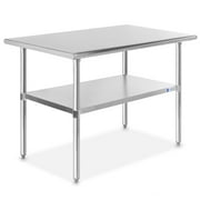 GRIDMANN 48 x 30 Inch Stainless Steel Table w/ Undershelf, NSF Commercial Kitchen Work & Prep Table