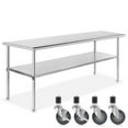 thumbnail image 1 of GRIDMANN 60 x 30 Inch Stainless Steel Table w/ 4 Casters, NSF Commercial Kitchen Work & Prep Table, 1 of 7