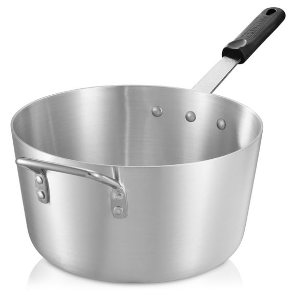 GRIDMANN 7 Qt Tapered Aluminum Sauce Pan with Silicone Handle, NSF Professional Cookware