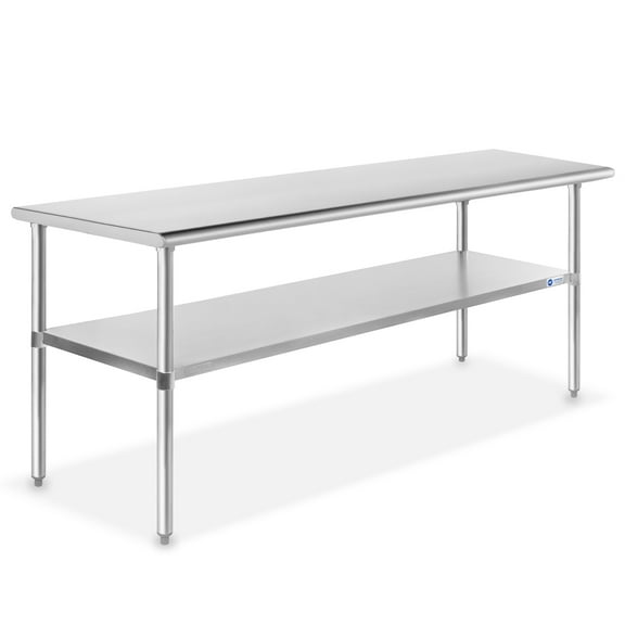 GRIDMANN 72 x 24 Inch Stainless Steel Table w/ Undershelf, NSF Commercial Kitchen Work & Prep Table