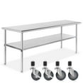 thumbnail image 1 of GRIDMANN 72 x 30 Inch Stainless Steel Table w/ 4 Casters, NSF Commercial Kitchen Work & Prep Table, 1 of 7