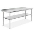 thumbnail image 1 of GRIDMANN 72 x 30 Inch Stainless Steel Table w/ Backsplash and Undershelf, NSF Commercial Kitchen Work & Prep Table, 1 of 7