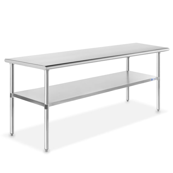 GRIDMANN 72 x 30 Inch Stainless Steel Table w/ Undershelf, NSF Commercial Kitchen Work & Prep Table