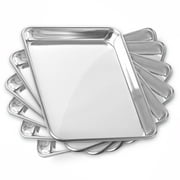 GRIDMANN 9" x 13" Commercial Grade Aluminum Cookie Sheet Baking Tray Jelly Roll Pan Quarter Sheet - 6 Pans