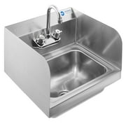 GRIDMANN Commercial NSF Stainless Steel Hand Washing Sink w/ Side Splashes & Faucet, Wall Mount