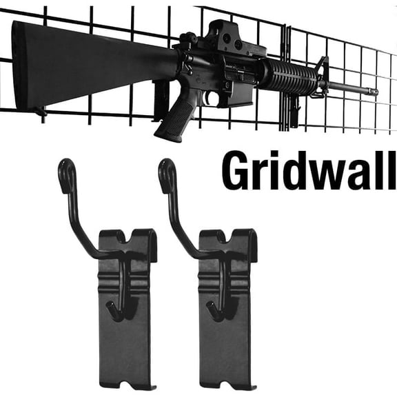 Gun Storage Solutions Gridwall Gun Cradles 10 Pack, Vinyl Coated, Black