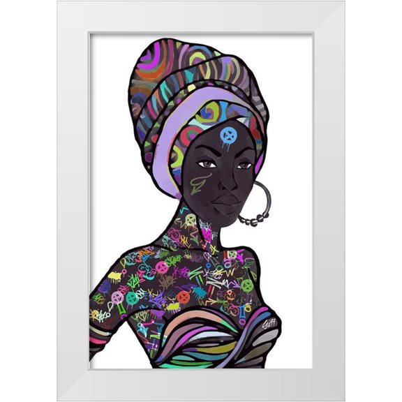 GRIFF 11x14 White Modern Wood Framed Museum Art Print Titled - Africa Street