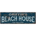 thumbnail image 1 of GRIFFIN'S Beach House Blue Rustic Cabin Home Decor 8x24 Metal 108240026114, 1 of 1