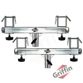 GRIFFIN T Bar Adapters for Lighting Truss Stands (2)- Triangle or Square Trussing Bracket Mounts for Light Cans DJ Booth Kit, Pro-Audio Stage Gear by GeekStands.com