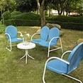 thumbnail image 1 of GRIFFITH 4 PIECE METAL OUTDOOR CONVERSATION SEATING SET - LOVESEAT & 2 CHAIRS IN SKY BLUE FINISH WITH SIDE TABLE IN WHITE FINISH, 1 of 1