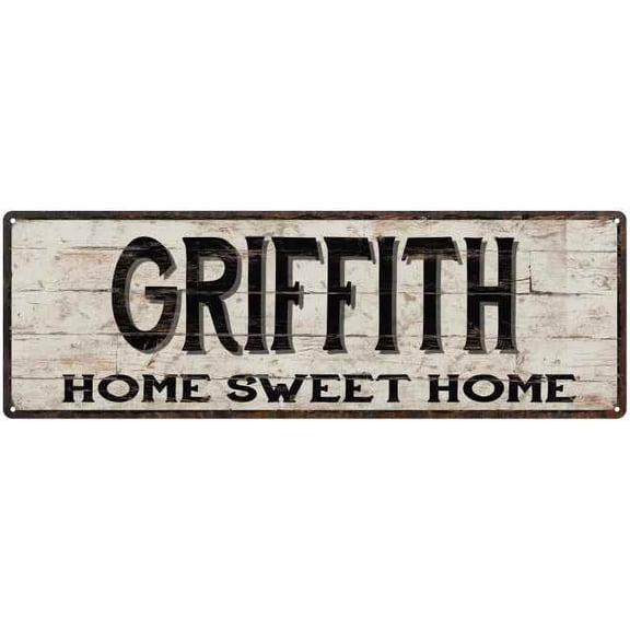 GRIFFITH Rustic Home Sweet Home Sign Gift 8x24 Metal Decor 108240084369