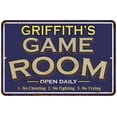 thumbnail image 1 of GRIFFITH'S Blue Game Room Sign Metal 8 x 12 Matte Finish Metal 108120002175, 1 of 1