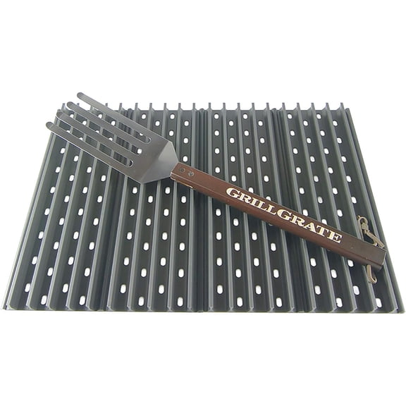 GRILL GRATE SET OF 4 + GRATE TOOL - 13.75" - PREMIUM GRILLING ACCESSORY