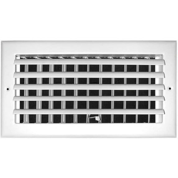 GRILL TECH INC 4" X 6" Aluminum Ceiling 1-Way Deflection Supply, Multi-Shutter