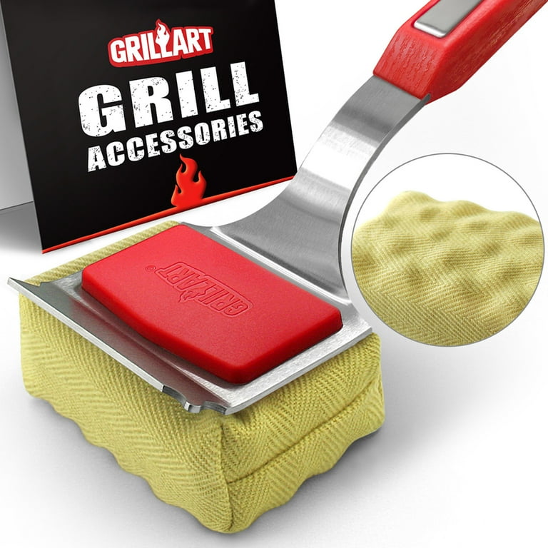 GRILLART Grill Brush Bristle Free. Upgraded BBQ Replaceable Cleaning Head,  Unique Seamless-Fitting Scraper Tools for Cast Iron/Stainless-Steel Grates,  ...