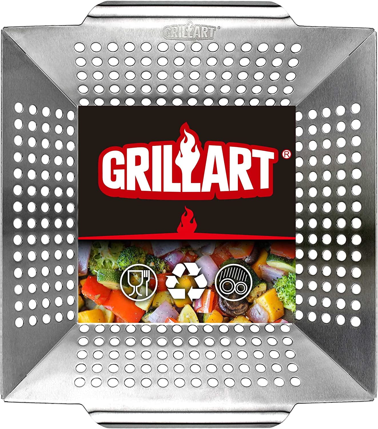 GRILLART Heavy Duty Stainless Steel Grill Basket