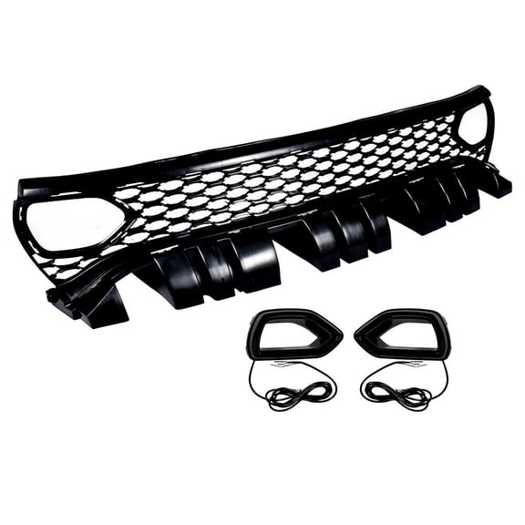GRILLE TEXTURED BLACK W/ LH/RH AIR VENT INSERT FOR MODEL W/HOOD SCOOP REPLACEMENT FOR DODGE CHARGER 2022 PARTSLINK NUMBER CH1200411