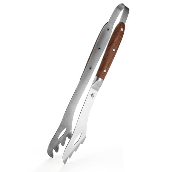 GRILLGEN Heavy Duty Rosewood Handle BBQ Grill Tongs, 16.73" Long Premium BBQ Grill Tongs for Outdoor Grilling, Essential Accessory for Barbecue & Grill, Best Grilling Gift