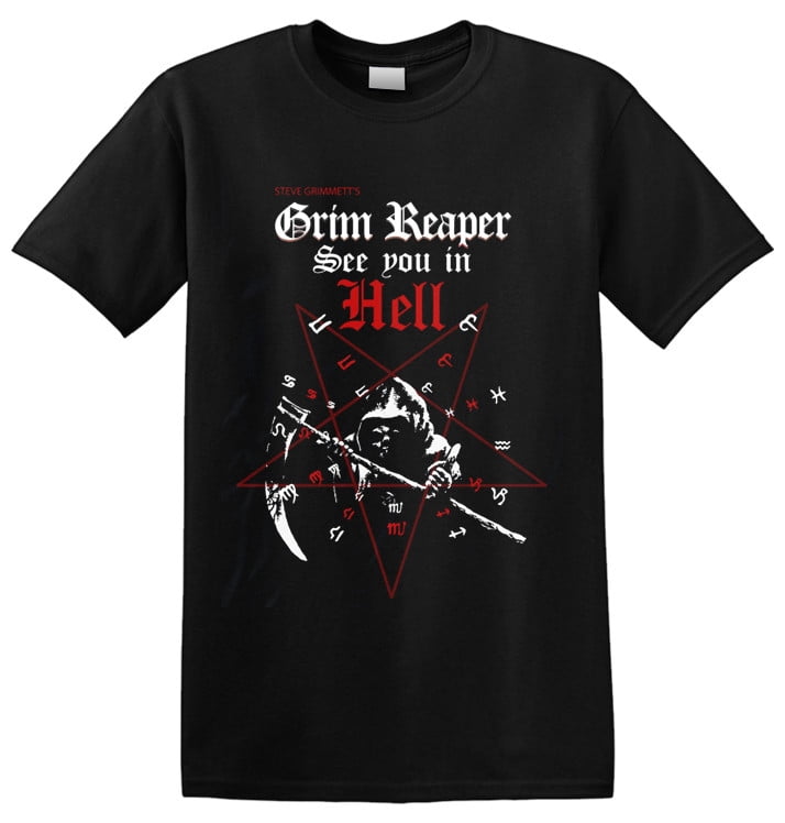 GRIM REAPER SEE YOU IN HELL 1983 NEW short long sleeve BLACK T-SHIRT 345XL | UK GRIM REAPER SEE YOU IN HELL 1983 NEW short long sleeve BLACK T-SHIRT 345XL | UK