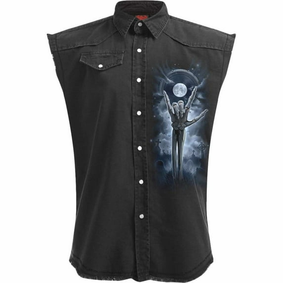 Spiral - Grim Rocker - Sleeveless Stone Washed Worker Black - XL