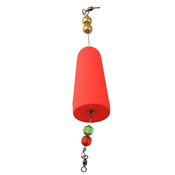 GRIMPEX 1-8Pcs Fishing Bobbers Popping Corks Float Rig Rattle with Swivel Copper Pendant for Saltwater Fresh Water Fishing Accessories Red