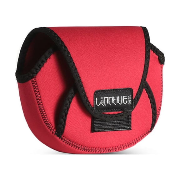GRIMPEX 1Pc Reel Bag Portable Reel Pouch Styrene Butadiene Rubber Baitcasting Trolling Fishing Reel Case Pouch Fishing Equipment Spinning Reel Bag Red