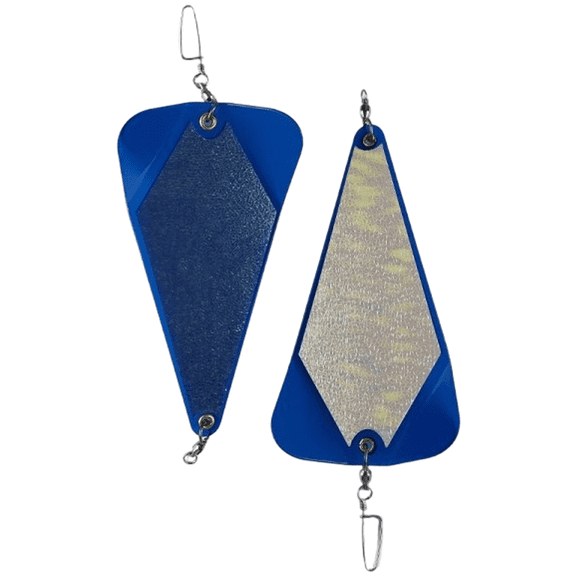 GRIMPEX 20cm Triangle Trolling Flasher Diving Board with Glow Stickers Sea Fishing Bait for Sea Fishing Lure Boat Accessory Blue