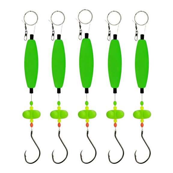 GRIMPEX 5Pcs European Style Fish Float Fishing Rig High-Density Foam Cylinder Float with 5/0#6.5Cm