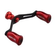 GRIMPEX Carbon Fiber Double Rocker Handle 25G with 2 Bearings Grip Ball for Daiwa Fuego Exceler Caldia Prorex Taula Luvias Airity Certat Red