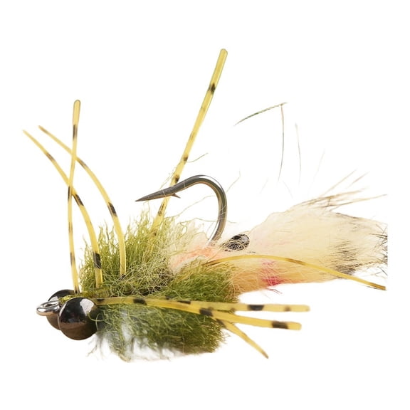 GRIMPEX Fly Fishing Lure 4.5cm Crab Pattern Olive Green Simulation Crab Fly Lure for Bonefish Saltwater Handmade Fly Bait Parts