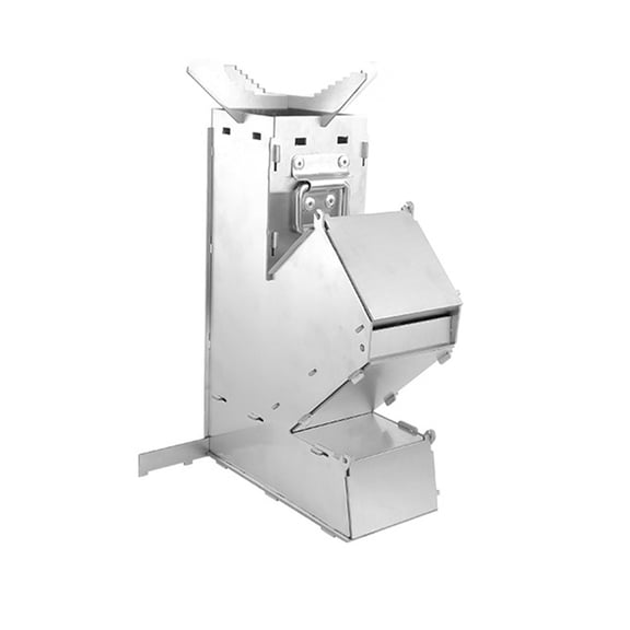GRIMPEX Foldable Camping Wood Stove Stainless Steel Collapsible Rocket Firewood Stove Portable Mini Burnner For Outdoor Camping Hiking