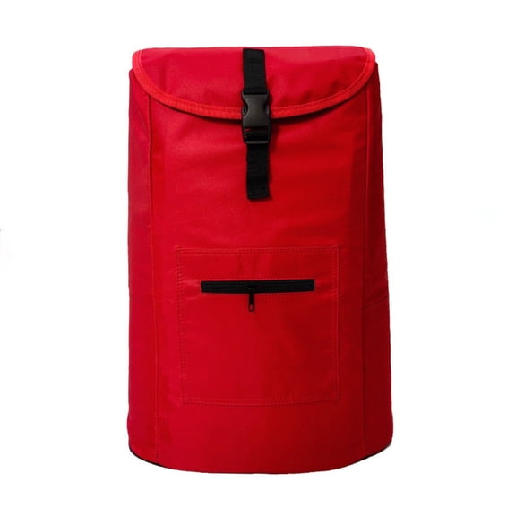 GRIMPEX Lightweight Foldable Shopping Cart with Insulated Liner and Six Rubber Wheels Red