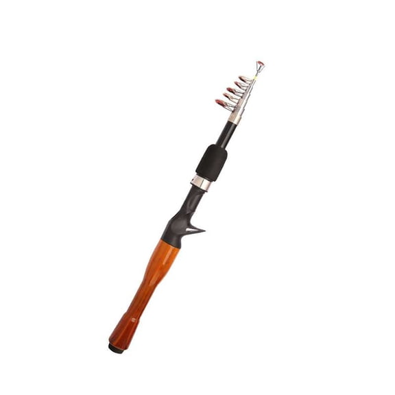 GRIMPEX Portable Carbon Fiber Lultralight Telescopic Fishing Rod with Handle Lightweight Pikestaff 1.5M