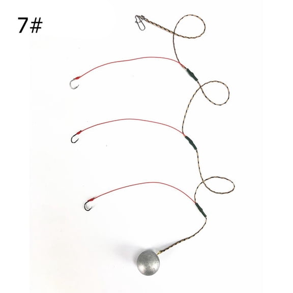 GRIMPEX Sinkers String Hook Set String Swivel Tied Fishing Hook Lead Lure Duable 7#