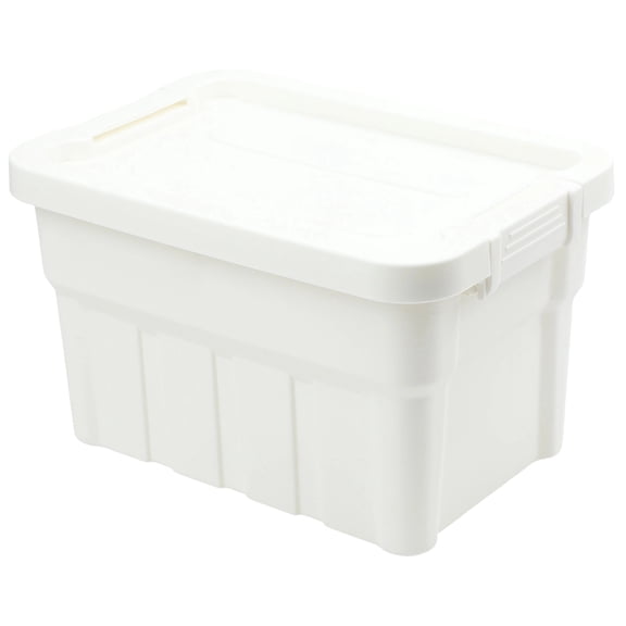 GRIMPEX Stackable Storage Containers with Lids for Kitchen and Outdoor Storage White Medium
