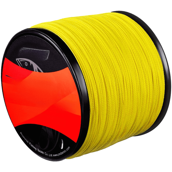 GRIMPEX Surf Fishing 4-Strand Pe Braid Tangle-Resistant Waterproof Coating for Saltwater Yellow 1.0/15Lb