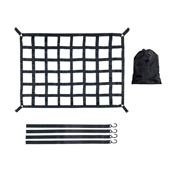 GRIMPEX Vehicle Tie-Down Roof Rack Net Heavy-Duty Webbing Multiple Tie-Down Points S-127*106Cm