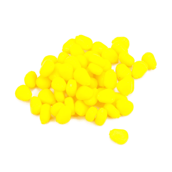 GRIMPEX Yellow Floating Corn Artificial Baits 50Pcs Tpr Soft for Carp Freshwater