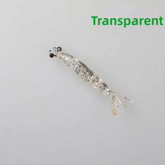GRIMPEX for Mini Soft Fishing Lures Set 10/20Pcs Shrimp Worm Bait for Bass Fishing Transparent 20Pcs 0.4G 40mm