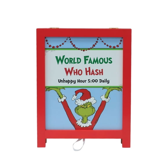Dr. Seuss The Grinch MDF Bistro Sign DoubleSided Christmas Sign, 20 Inch