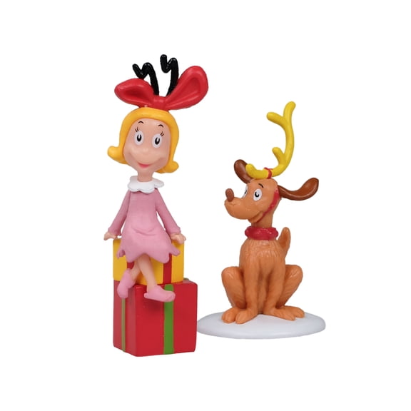 Dr. Seuss CindyLou Who & Max Christmas Village Figurine Set 2 Piece Set