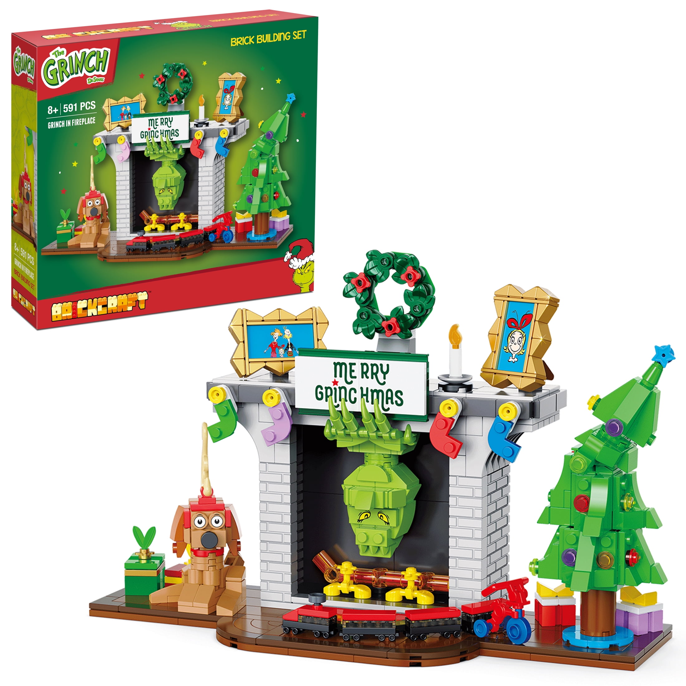 Brickcraft Grinch in Fireplace Brick Building Kit (591-Plastic Piece ...