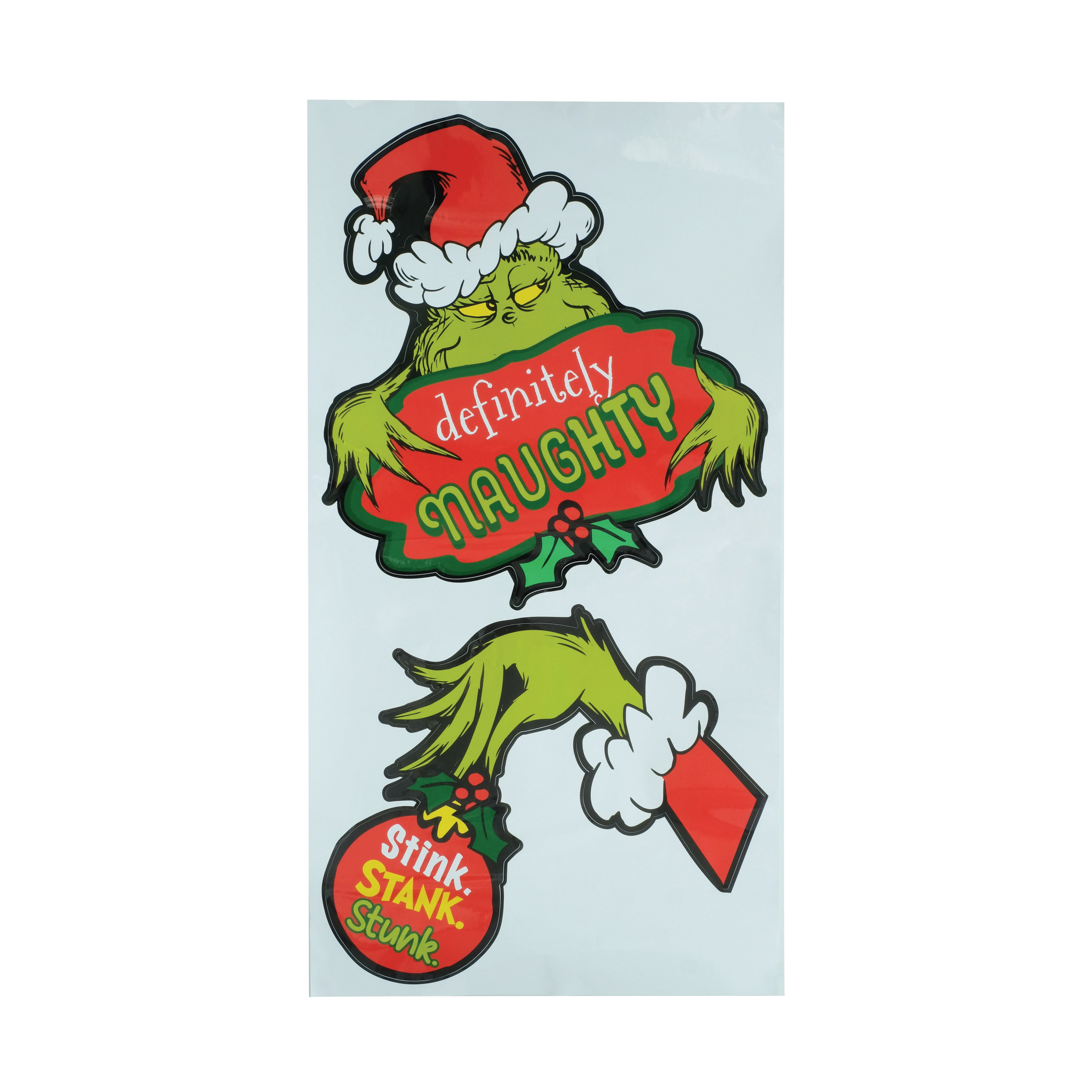 Dr. Seuss The Grinch Christmas Door Sticker Set – Holiday Wall & Door Decoration