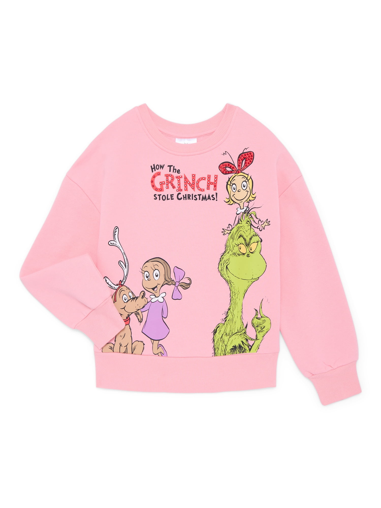 Dr. Seuss Grinch Girls Graphic Fleece Sweatshirt, Sizes 4-16